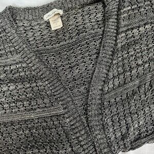 Cotton Emporium‎ Women's Small Open Front Oversized Gray Cardigan Sweater